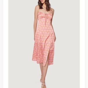 NWT Lost + Wander Iridescence Midi Dress Pink Orange Small